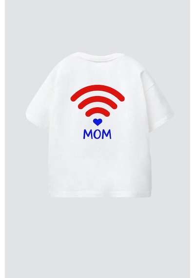 Monila Unisex Çocuk Pamuklu Bisiklet Yaka T-shirt Beyaz - Kırmızı