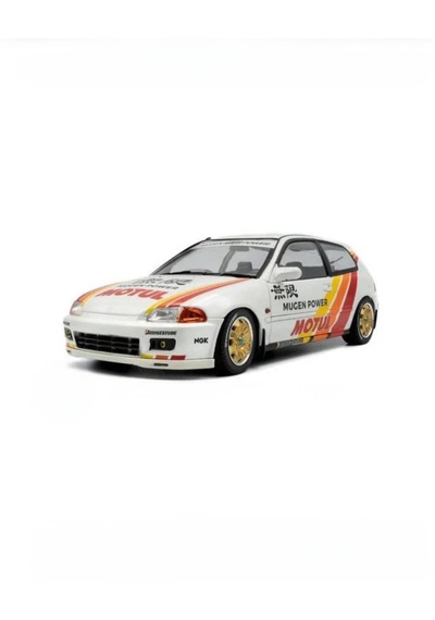 Solido 1:18 1992 Honda Civic Eg6 Works Mugen Racing White Model Araba