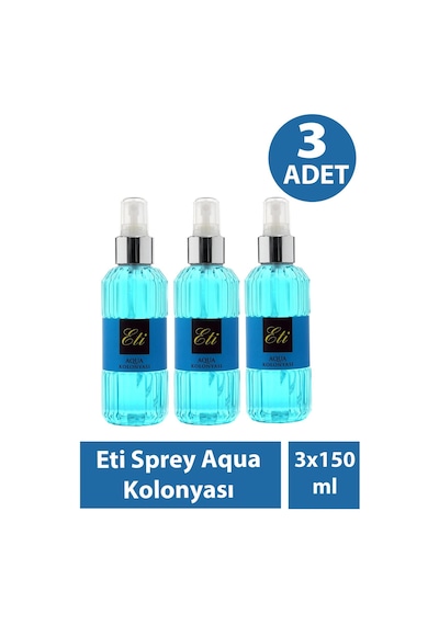 Eti Sprey Aqua Kolonyası 150 Ml 3 Adet