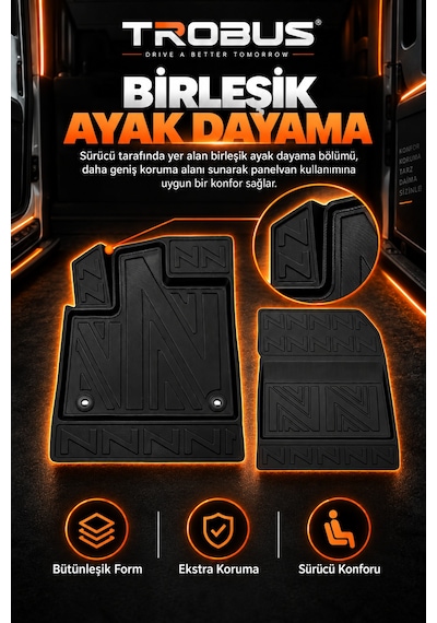 Citroen Berlingo Panelvan 2015 Karbon Desenli Premium 3d Havuzlu Oto Paspas 2 Parça Ön Takım