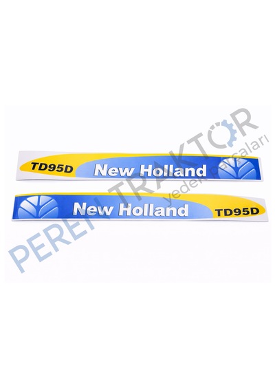New Holland TD95D Yan Yazı Takımı Kaporta Etiketi Sağ - Sol Kaput Sticker Seti