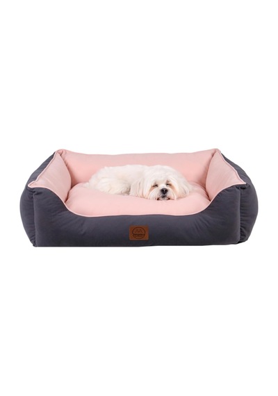 Lucy Köpek Yatağı 40 55 18 Cm Gri Pembe - Yüksek Kaliteli Pet Minderi, Yumuşak Ve Dayanıklı Kumaş, 30 C Yıkanabilir, Konforlu Dinlenme Alanı Köpek Yatak M
