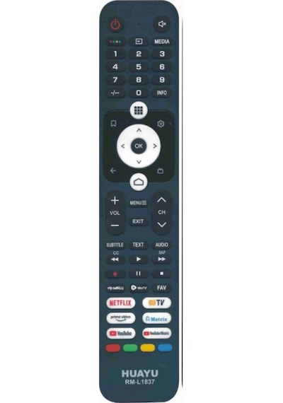 Haier Uyumlu Youtube-netflix-prime Video Tuşlu Led Tv Kumanda Huayu Rm-l1837