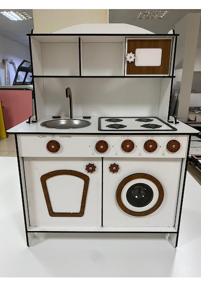 86X60 Ahşap Oyuncak Mutfak