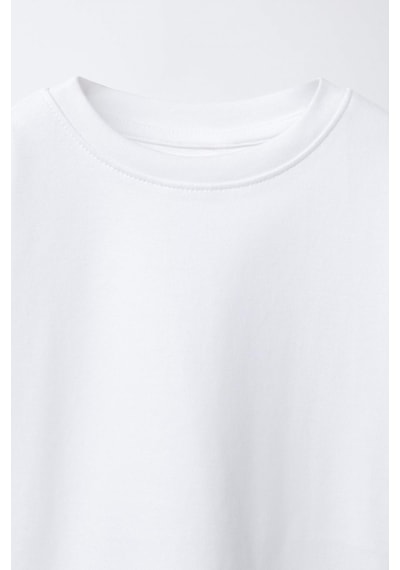 Fasardi Manifest Girls Logo Baskılı Oversize Pamuk Kısa Kollu Unisex Çocuk Tişört Beyaz