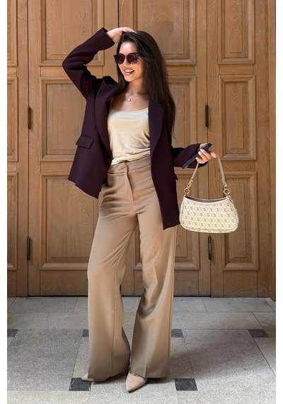 Madmext Mürdüm Astarlı Kadın Blazer Ceket Mg2508 Mürdüm