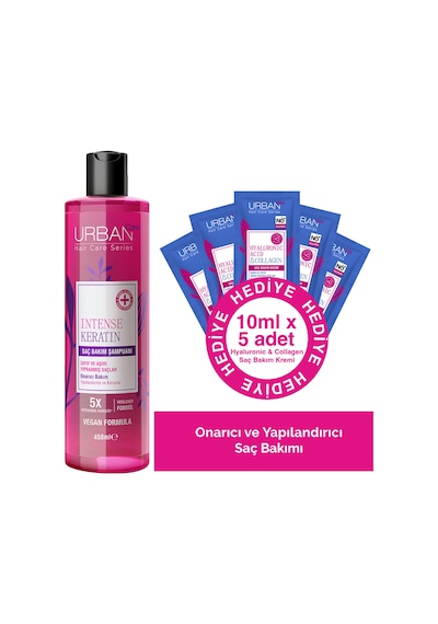 Intense Keratin Yoğun Hasar Onarıcı Saç Bakım Şampuanı-450ml+nemlendirici Etkili Saç Kremi Hediyeli
