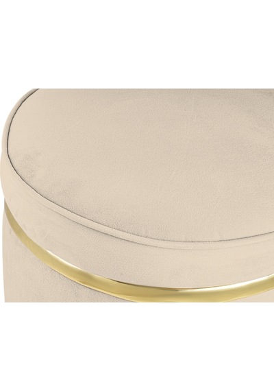 Zerafet Gold Kaplama Luxery Puf- Krem Babyface Kumaş Pofuduk Oturma Pufu&makyaj Pufu&bench