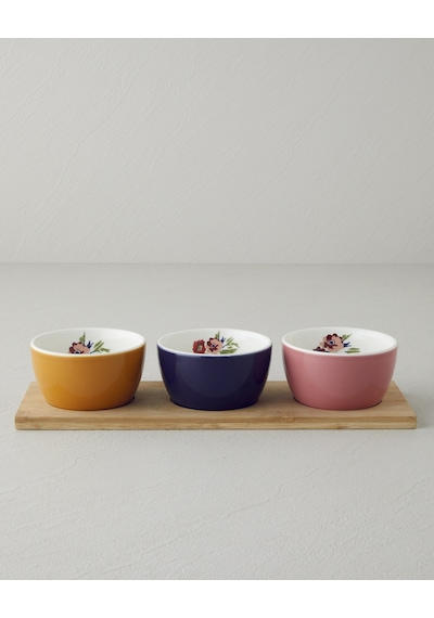 English Home Garden Serenity Stoneware 4 Parça Sunumluk 9,5x5 Cm Renkli Çok Renkli