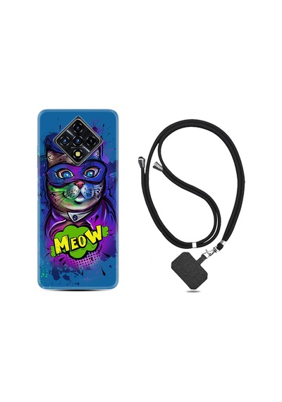 Infinix Zero 8 Kılıf Boyun Askılı Super Meow 1715