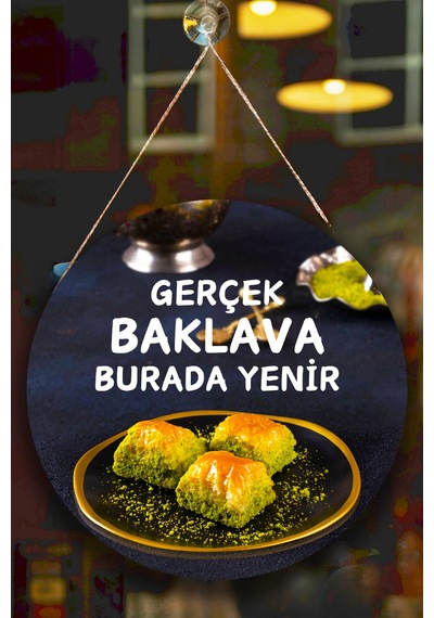 Baklava Salonu Duvar, Kapı, Tek Taraflı Askılı Pano Karşılama Tabelası, Baklava Dükkan Süsü