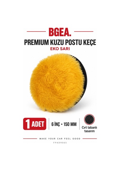 Bgea Premium Kuzu Postu Keçe Eko Sarı 6 İnç 150 Mm 1 Adet