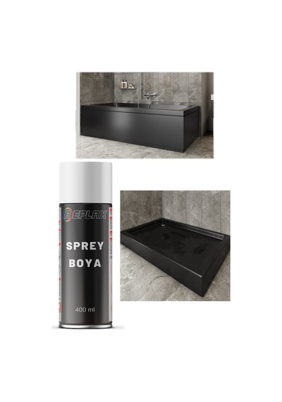 Duşakabin Jakuzi Küvet Siyah Sprey Boya Suya Dayanıklı 400 Ml.