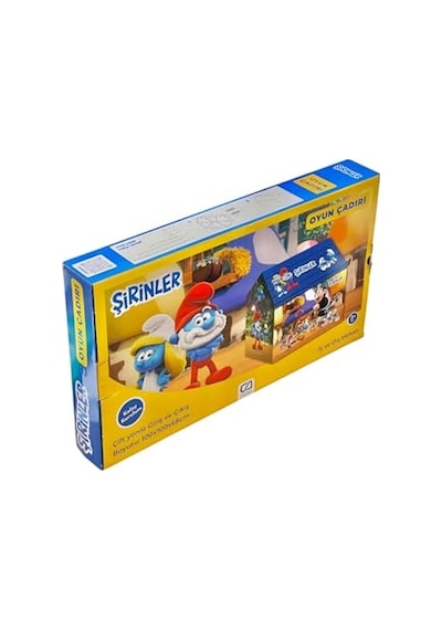 Şirinler - Smurfs Temalı Lisanslı Kaliteli Kumaşlı 2 Kişilik Kolay Kurulum Eğlenceli Çocuk Oyun Çadırı Açık Mavi
