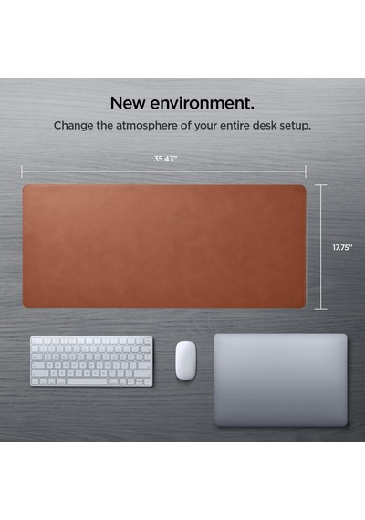 Spigen Regnum Büyük Boy 90x40cm Mouse Pad Vegan Deri Ld302 Kahverengi - App04763 Spigen Tr li