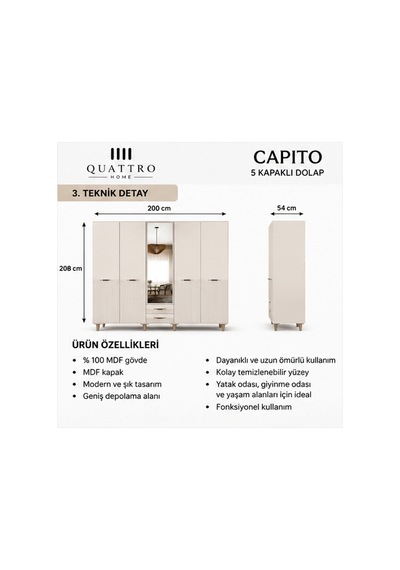 Capıto 5 Li Dolap Beyaz