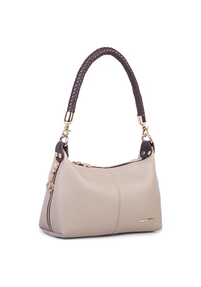 Nas Bag Kadın Mini Omuz Ve Çapraz Çanta Örgülü Askılı En: 23 Cm , Boy: 14 Cm Kum Kahve Lopez