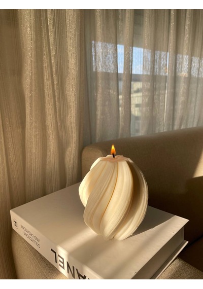 Dönence Model Kokulu Doğal Renk Soya Mum Beyaz