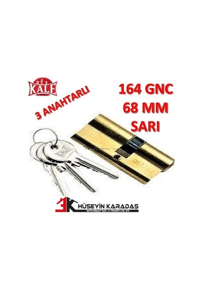 Kale 164 Gnc Barel Kilit Sarı 3 Anahtarı 68mm Kale 164 Gnc Barel Kilit Sarı 3 Anahtarı 68mm