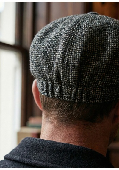 Emybox Erkek Kaşe 8 Köşe Kasket Şapka Klasik Retro- Peaky Blinders Tarzı Lastikli Standart Beden B