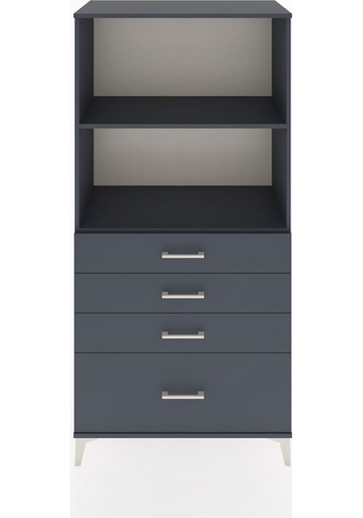 Hyperion Dolap 2 Raflı 4 Çekmeceli 88x44x182 Antrasit-antrasit Antrasit