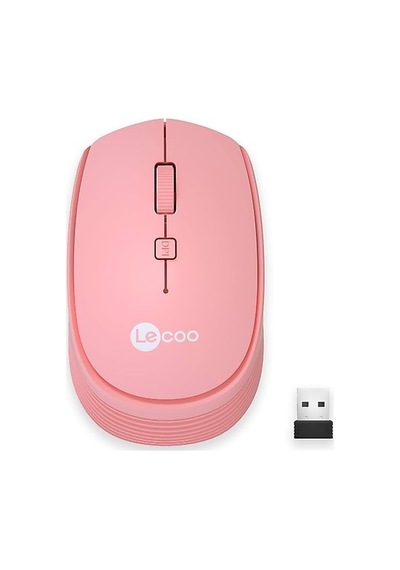 Lecoo, Ws202-p Kablosuz 1600dpı+4 Tuşlu Sessiz Pembe Mouse