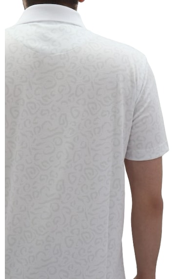 Santa Dmctekstil Erkek 2026 Desenli Klasik Kesim Rahat Kalıp Tek Cepli Polo Yaka T-shirt Beyaz