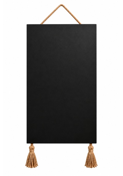 Mooly 30x90 Cm Siyah Mıknatıslı Metal Pano, Hasır İpli Dekoratif Magnet Ve Fotoğraf Panosu 30 X 90
