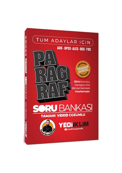 Ags Kpss Ales Dgs Yks Tüm Adaylar Için Paragraf Tamamı Video Çözümlü Soru Bankası Yediiklim Yayınları