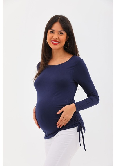 Meghan L.a Lacivert Hamile Yanları Körüklü Bluz