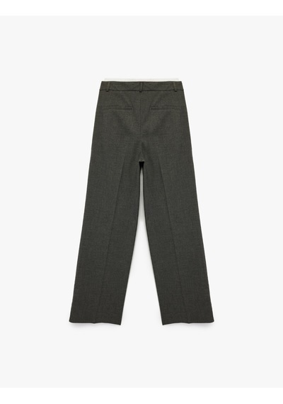 Koton Cepli Pile Detaylı Geniş Paça Baggy Kumaş Pantolon Gri 6wak40067pw Gri