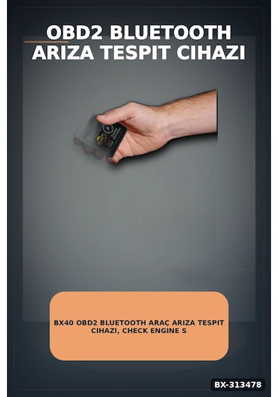 Bx40 Obd2 Bluetooth Araç Arıza Tespit Cihazı, Check Engine Sıfırlama, Scanner 1 Adet Bx-313478