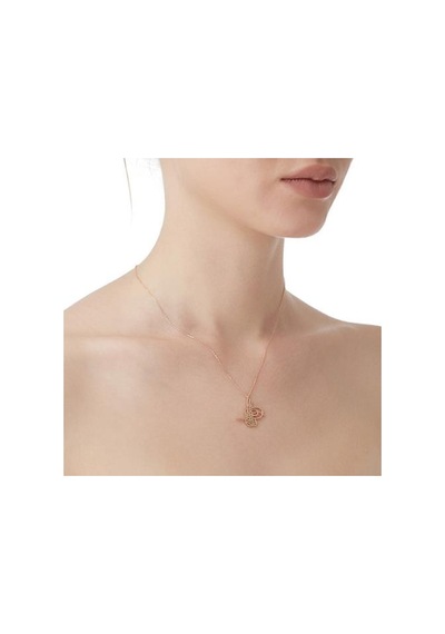 Diamond Line-Gülaylar - Pembe Altın 14 Ayar Dualı Kolye N11.24973
