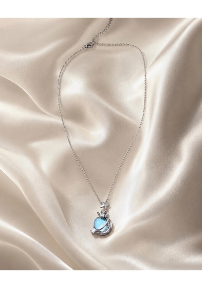 Gökyüzü Temalı Opal Kolye Çok Renkli