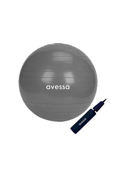 Avessa Pilates Topu 65 cm Gri Pompalı