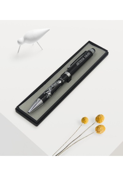 Kişiye Özel Atatürk Kabartma Figürlü Touchpen Metal Tükenmez Kale