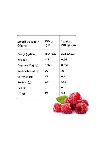 Frambuaz Kuru Meyve Cipsi 20 G X 2 Adet Dondurularak Kurutulmuş Meyve 20 G