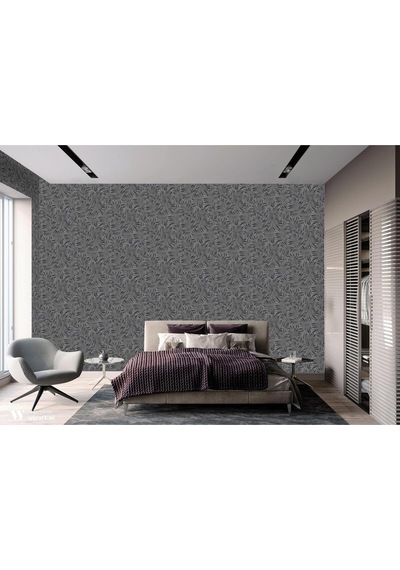 Seven 7812-4 Yaprak Desenli Gri Duvar Kağıdı 16,50 M2