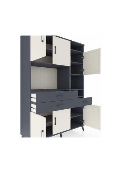 Hyperion Dolap 10 Raflı 3 Çekmeceli 6 Kapaklı 132x44x195 Antr... Antrasit Hyperion Dolap 10 Raflı 3 Çekmeceli 6 Kapaklı 132x44x195 Antr... Antrasit