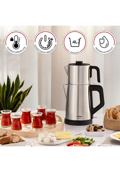 Ar3129 Deminde Çay Makinesi 1800w, 1 L Demlik Kapasitesi, Inox Diğer