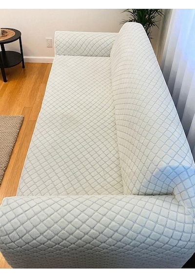 Peluş Lastikli Koltuk Örtüsü 3 Kişilik Yıkanabilir Esnek Koltuk Kılıfı Krem 180 X 230 Diğer