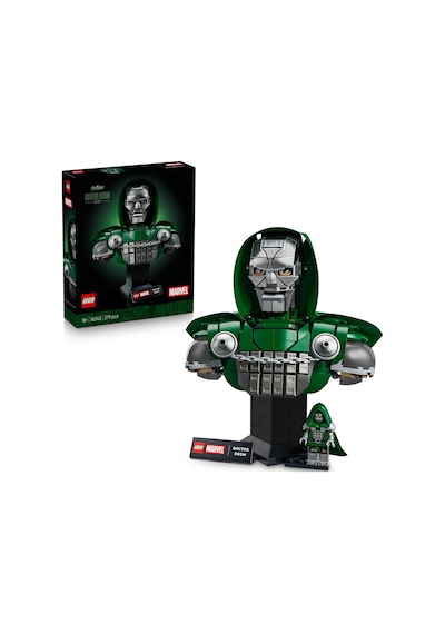 LEGO® ǀ Marvel Doktor Doom Büstü 76345 - Yetişkinler için Minifigür İçeren Dekoratif Model Yapım Seti (379 Parça)