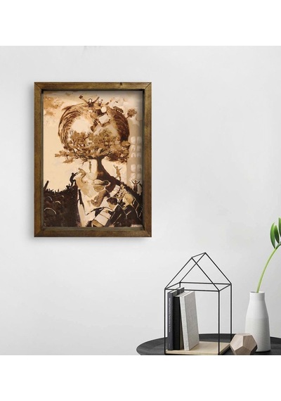 Bk Gift Atatürk Temalı Doğal Masif Ahşap Çerçeveli Tablo-41 (507630191)