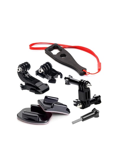 Gplus Bs13kyvjhs 13 Parça Oval Eğimli Yüzey Ve Flat Düz Zemin Hızlı Tak J-hook 3 Yollu Aksiyon Kamera Uyumlu 3m Yapışkan Motor Kask Bağlantı Seti Siyah