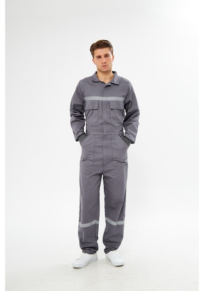 Orange Safety Gri Bütün İş Tulumu 12/16 Gabardin