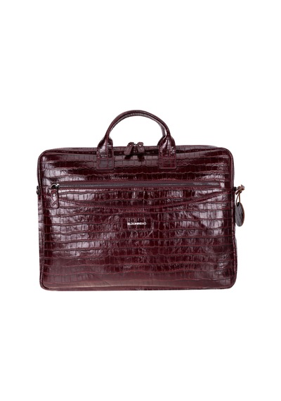 Burgonya Croco Hakiki Deri 15-16 İnç Macbook/laptop Çantası Bordo