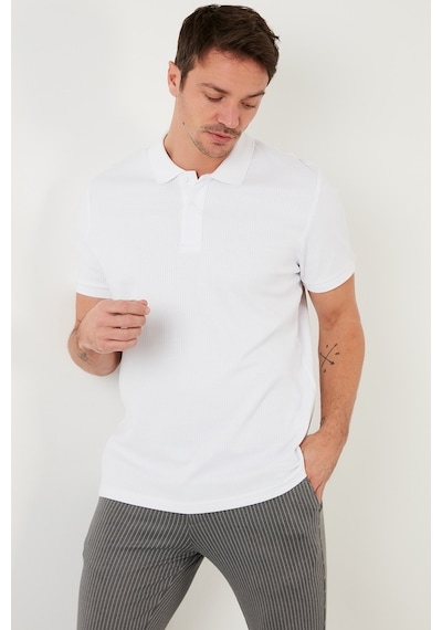 Buratti Pamuklu Regular Fit Düğmeli Erkek Polo Yaka T Shirt 5902281 Beyaz Buratti Pamuklu Regular Fit Düğmeli Erkek Polo Yaka T Shirt 5902281 Beyaz