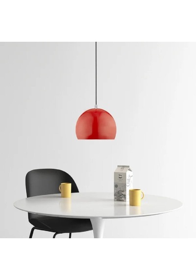 Riolight Modern Kırmızı Cafeler,oda,mutfak,yatak Başı İçin 1xe27 Tekli Metal Sarkıt Avize Çap:20cm Metal