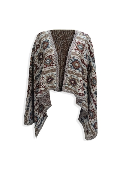Uludağ Triko Kadın Taş Etnik Desenli Kilim Şal