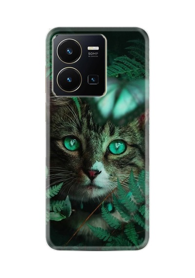 Vivo Y35 Kılıf Resimli Desenli Baskılı Silikon Blue Butterflys 1350